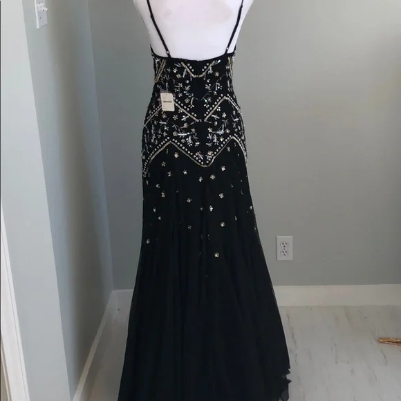 Free People Black Embellished Beaded Prom Gown - Picture 5 of 5